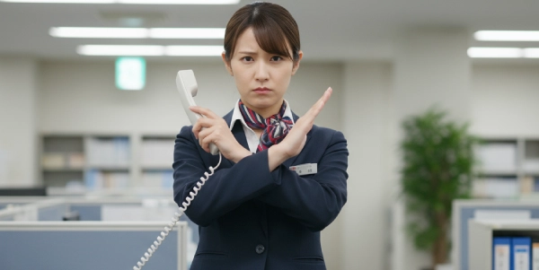 受付に止められている画像