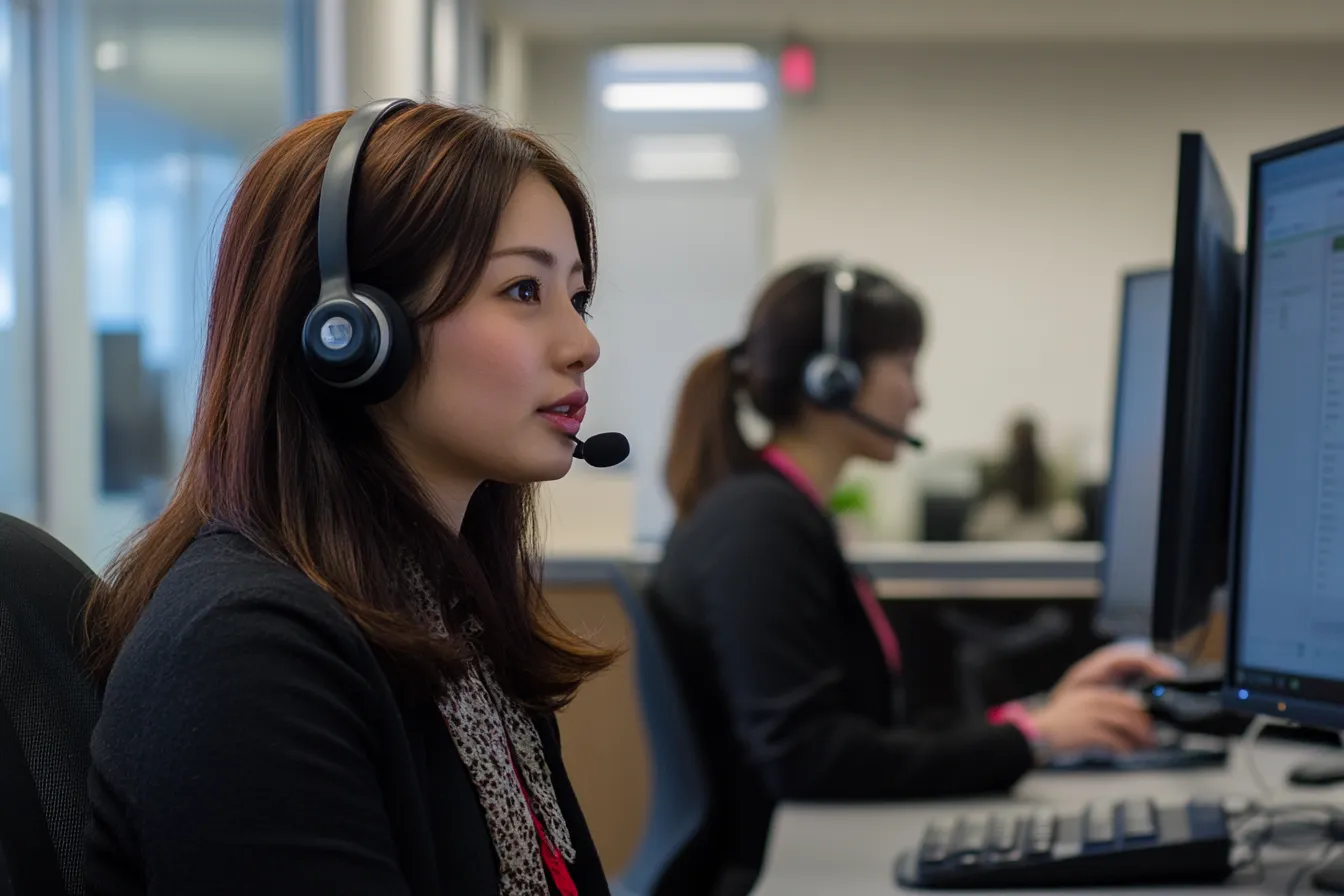 brainew2024_0417_Asian_customer_service_staff_wearing_headsets__b3983df4-913d-41c6-82cc-3e8e5ad31b64
